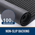 OLANLY Front Door Mat Indoor Outdoor Entrance, Waterproof Heavy Duty Doormat, Fade Resistant, Low Profile, Easy Clean Patio Porch Welcome Floor Mats for Entry, 47x30, Charcoal Grey