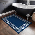 Beverly Rug Non Slip Area Rugs 2x3 Modern Bordered Non Skid Rubber Backing Soft Entryway Rug for Living Dining Room Easy to Clean Non Shedding Kitchen Bedroom Indoor Carpet 2 x 3 Navy