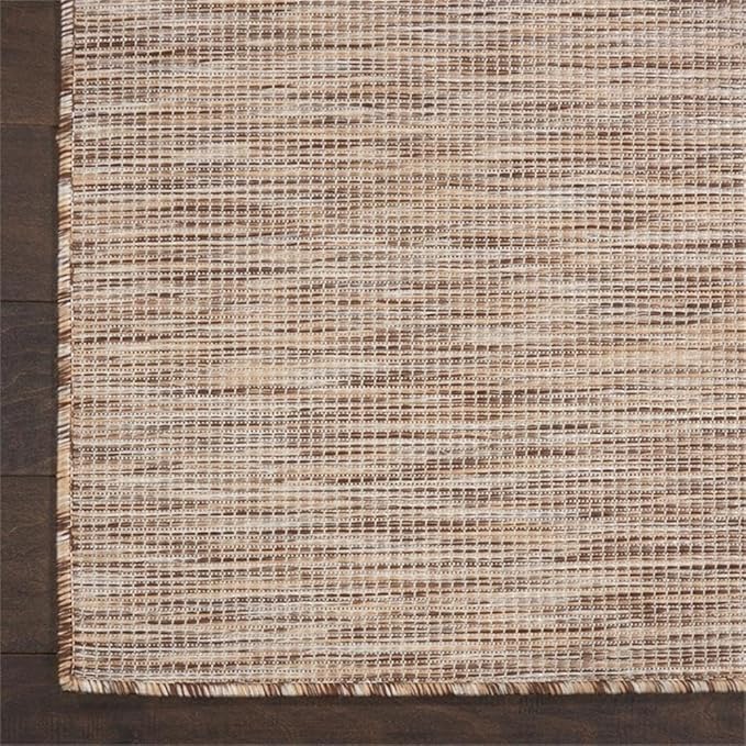 Pemberly Row Contemporary 10' x 14' Beige Fabric Modern Area Rug