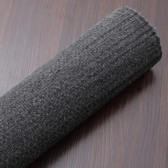 Rugsotic Carpets Hand Woven Flat Weave Kilim Wool 4'x6' Area Rug Solid Charcoal D00111