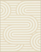 Bavni Area Rugs 8x10, Modern Soft Bedroom Rug, Machine Washable Rug Non Slip, Abstract Low Pile Large Rugs for Living Room, Dining Room, Abstract Brown Beige