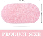 Soft Fluffy Area Rug for Bedroom, Pink Fuzzy Shaggy Oval Throw Rugs for Bedside, Non-Slip Cozy Plush Shag Carpet for Girls Kids Room Dorm Nursery Living Room, 2.6 x 5.3 Feet
