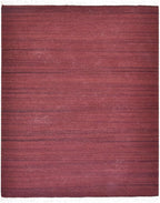 Rugsotic Carpets Hand Woven Flat Weave Kilim Wool ECO-Friendly Area Rugs - 9'x12', Rectangle Shape, Dark Red Color, Solid Plain Design, Low Pile Handmade Rugs for Living Room, Bed Room (D00111)