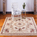 Unique Loom Versailles Collection Traditional Classic Floral Motif Area Rug (6' 0 x 6' 0 Square, Ivory/ Tan)