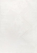 Antep Rugs Palafito 5x7 Geometric Shag Diamond High-Low Pile Textured Indoor Area Rug (White, 5'3" x 7'6")