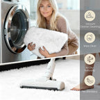 8x10 Solid Fluffy White Area Rug – Washable, Durable, Extra Large Living Room Rug, Non-Slip High Pile Shag Rugs for Bedroom, Playroom, Nursery Rooms, Kids Room, Soft Indoor Floor Carpet Decor