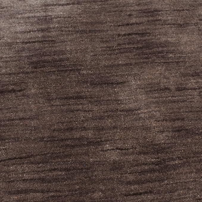 Hand Knotted Loom Wool ECO-Friendly Area Rugs - 6'x6', Octagon, Brown Color, Solid Plain Design, High Pile Thick Handmade Anti Skid Area Rugs for Living Room, Bed Room (L00111)