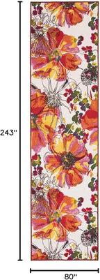 Rugshop Multi Bright Flowers Non Slip Non-Shedding Runner Rug for Hallway, Kitchen and Laundry Room, 2'7" x 8'