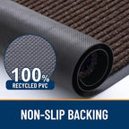OLANLY Front Door Mat Indoor Outdoor Entrance, Waterproof Heavy Duty Doormat, Fade Resistant, Low Profile, Easy Clean Patio Porch Welcome Floor Mats for Entry, 29.5x17, Tan