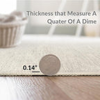 Flatwoven High Traffic Area Rug 5x7, Dark Beige Geometry and Dirt Trapper Design, Non Slip, Stain Resistant, Washable Area Rugs for Living Room, Bedroom (Beige, 5x7)