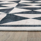 Rugshop Geometric Diamond Washable Non Slip Area Rug 2' x 3' Cream