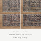 Loloi Amber Lewis Billie Collection, Ink & Salmon 2'-6" x 9'-6" Area Rug – Antique & Distressed Accent Rugs for Living Room, Bedroom, Entryway & Hallway, No Shed High Traffic Area Home Decor Rug