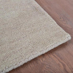 Rugsotic Carpets Hand Knotted Gabbeh Wool 6'x9' Area Rug Solid Beige L00111