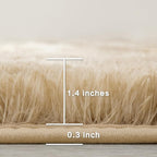 Andency 8x10 Area Rugs for Living Room, Upgrade Non-Slip Fluffy Soft Large Shag Bedroom Carpet, Tie-Dyed Khaki Big Indoor Thick Nursery Rug for Kids Dorm Home Decor Aesthetic
