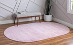 Unique Loom Trellis Frieze Collection Area Rug - Geometric (5' x 8' Oval, Light Pink/ Ivory)