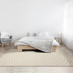 LUXE WEAVERS Modern Geometric Wave Cream 4x6 Area Rug