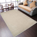 Rugsotic Carpets Hand Knotted Gabbeh Wool 6'x9' Area Rug Solid Beige L00111