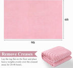 Pauwer 6x9 Washable Area Rugs for Living Room Modern Pink Solid Color Soft Fluffy Rugs for Bedroom Non Slip Boho Accent Indoor Mat Floor Carpet Cover for Kids Room Dining Room Kitchen Office, Pink
