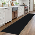EARTHALL Washable Runner Rug 2x10 Ft Non Slip Runners for Hallways Long Cotton Rubber Backed Kitchen Runner Braided Indoor Floor Carpet Runners for Entryway, Hallway, Kitchen, Black