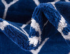 Unique Loom Marilyn Monroe Glam Collection Area Rug - Trellis (2' x 10' Runner, Navy Blue Silver/ Silver)