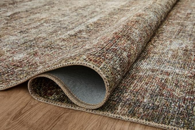 Loloi Amber Lewis Billie Collection, Tobacco & Rust 6'-0" x 9'-0" Area Rug – Antique & Distressed Accent Rugs for Living Room, Bedroom, Entryway & Hallway, No Shed High Traffic Area Home Decor Rug