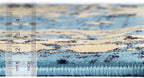 Unique Loom Taftan Collection Border Geometric Tribal Inspired Design Area Rug (9' 10 x 13' 0 Rectangular, Light Blue/ Gold)