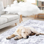 COMSLE Washable Door Mat, Front Door Mat Indoor Faux Wool Absorbent Small Rugs for Entryway Distressed Throw Rug Non-Slip Accent Floor Carpet for Entrance Bedroom, 24X48 Inches Gray
