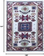 Hand Knotted Wool & Silk ECO-Friendly Oriental Area Rugs - 9'x12', Rectangle Shape, Cream Burgundy Color, Classic Oriental Traditional, Medium Pile Handmade Area Rugs (AF0102)