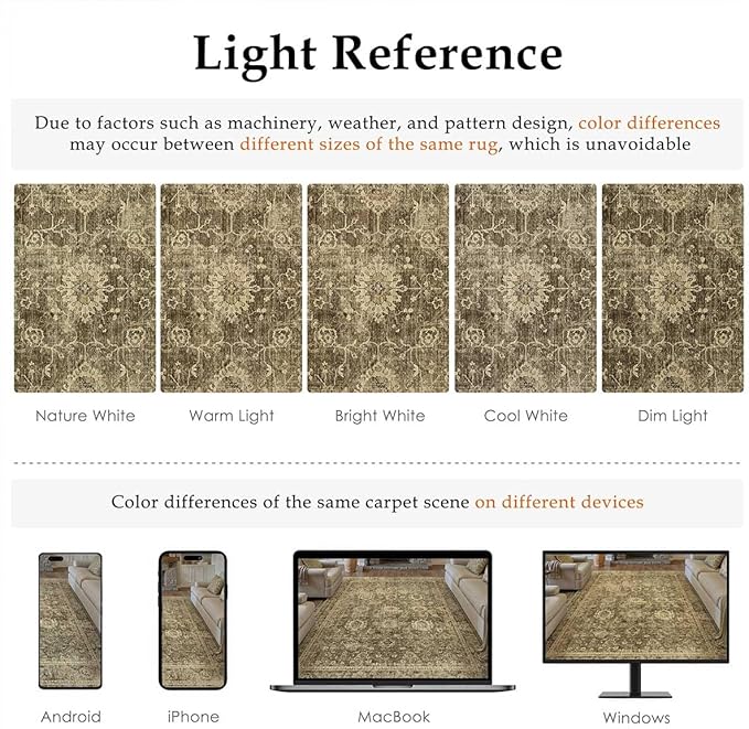 2x5 Washable Runner Rug for Kitchen Hallway Brown Vintage Non-Slip Low Pile Distressed Rustic Carpet Lightweight Vacuumable Soft Throw Rug for Indoor Entryway Bedroom