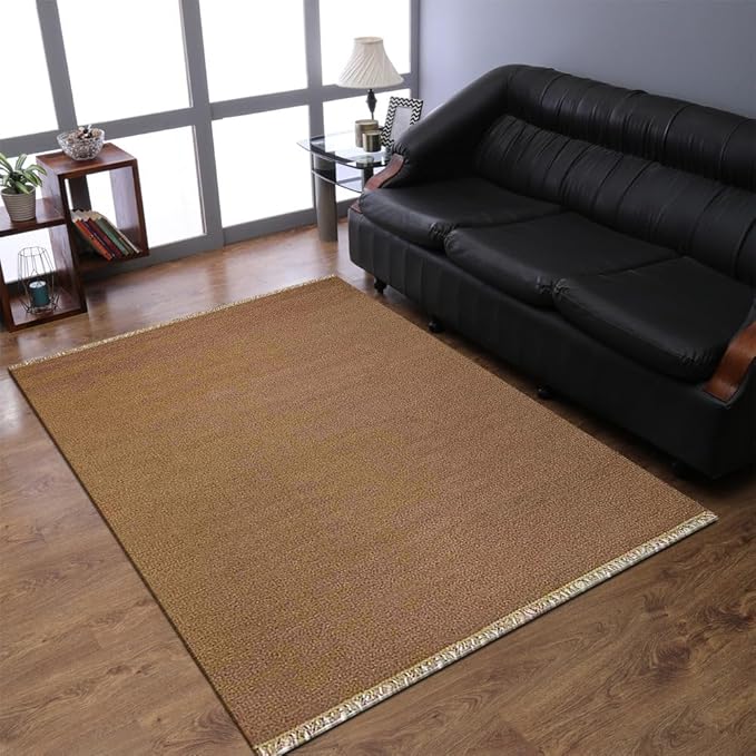 Rugsotic Carpets Hand Woven Flat Weave Kilim Wool 6'x9' Area Rug Solid Cream D00111