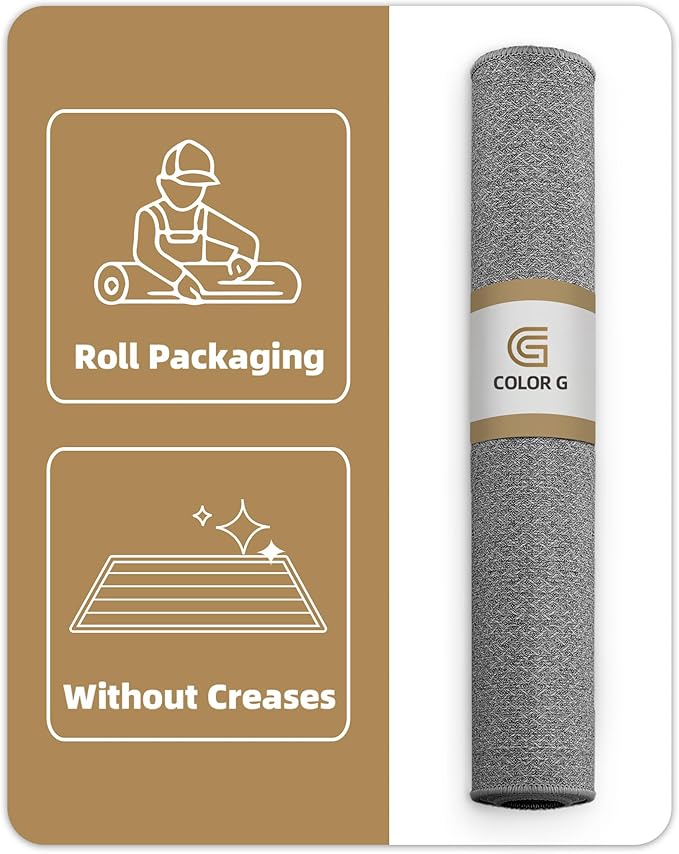 Color&Geometry Ultra Thin Indoor Door Mat Non Slip Rubber Backed Dirt Trapper 32"x48"(Rolled-up NO Creases), Rugs for Entryway, Front Door Mat Indoor Washable Low-Profile Entry Mat, Light Grey