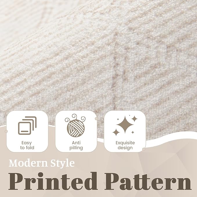 5x7 Area Rugs Living Room: Washable Boho Geometric Moroccan Rug Neutral Modern Farmhouse Indoor Soft Non Slip Ultra Thin Printed Pattern Carpet for Dining Room Bedroom Nursery Home (Beige, 5'x7')