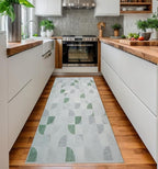 2x6 Runner Rug Washable, Modern Abstract Area Rugs for Hallways Kitchen Bathroom Bedroom Entryway, Non Slip Carpet Long Mat Indoor, Boho Soft Ultra-Thin Light Green