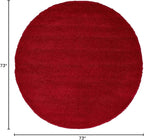 Unique Loom Solo Collection Area Rug - Calabasas (6' 1" Round, Red)
