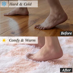 8x10 Area Rugs for Living Room Bedroom, Soft Fluffy Shaggy Bedside Rug, Indoor Floor Carpet for Kids Playroom, Dorms, Nursery Rooms, Home Decor (Pink & White 8'x10')
