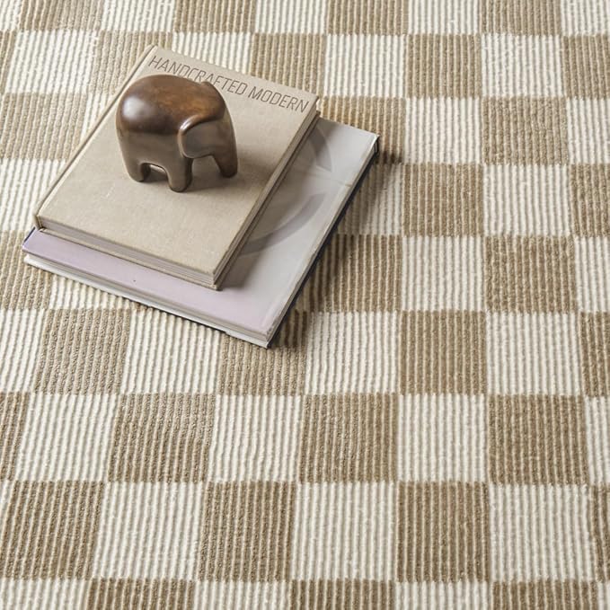 Revival Rugs Gambit 9'2"x12'2" Washable Area Rug for Living Room Bedroom - 100% Recycled Oeko-TEX Certified, Medium Pile, Camel, Beige