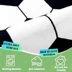 Soft Soccer Rug, Gifts for Boys Girls, Cute Bedside Shag Area Rug for Kids Toddlers Teens, Non Slip Room Decor Indoor Carpet for Bedroom Living Room, Nursery, Machine Washable 6 Ft inch
