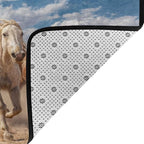 Running Horse Area Rug Washable Outdoor Rugs Anti-Slip Soft Carpet Entryway Indoor Door Mat for Bedroom,Living Room,Porch,Terrace and Entrance Decor 9'x 6'