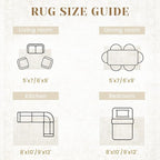 6x9 Area Rugs for Living Room: Washable Vintage Floral Rug Low Pile Non-Slip Boho Carpet for Bedroom Nursery Dining Room (Floral Beige, 6'x9')