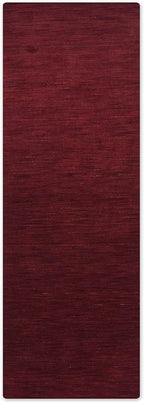 Hand Knotted Loom Wool ECO-Friendly Area Rugs - 2'6''x10', Runner, Dark Red Color, Solid Plain Design, High Pile Handmade Anti Skid Area Rugs for Living Room, Bed Room (L00111)