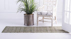 Unique Loom Outdoor Trellis Collection Area Rug - Tribal Trellis (2' x 8' Runner, Green/ Natural)