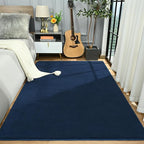 Amearea Large Modern Area Rugs for Bedroom Living Room, 6x9 Feet Navy Blue Thickened Memory Foam Rug, Fluffy Indoor Washable Rugs Non Slip Minimalist Carpet for Boys Girls Dorm Nursery Room Decor