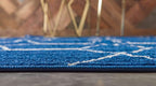 Unique Loom Trellis Frieze Collection Area Rug - Geometric (9' x 12' 2", Navy Blue/ Ivory)