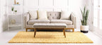 Unique Loom Davos Shag Collection Area Rug - Solid (5' 3" x 8' Rectangle, Sun Yellow)