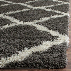 SAFAVIEH Dallas Shag Collection Area Rug - 8' Square, Dark Grey & Ivory, Trellis Design, Non-Shedding & Easy Care, 1.5-inch Thick Ideal for High Traffic Areas in Living Room, Bedroom (SGD257A)