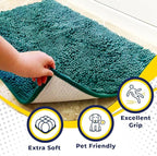 Muddy Mat® Shown on TV – Super Absorbent Door Mat Indoor, Microfiber Quick Dry Chenille Entryway Rug, Non-Slip Front Door Mat, Indoor Mats for Entryway, Machine Washable Pet Rug, Teal 24"x36"