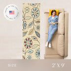 Maples Rugs Reggie Floral Runner Rug - Made in USA - Washable, Non Slip Indoor Carpet for Kitchen, Hallway, and Laundry Room, 2' x 9', Beige