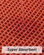 AMOAMI Upgraded Waffle Bath Mat, Super Absorbent Non Slip Bath Mats for Bathroom Floor, Machine Washable Bathroom Rugs with Tassels, Rubber Backed Bathroom Mats, Ultra Soft, 18" x 30", Orange