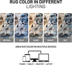 Rugshop Modern Large Floral Non-Slip (Non-Skid) Area Rug 20" X 30" Gray-Blue