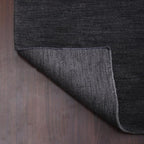 Hand Knotted Loom Wool ECO-Friendly Area Rugs - 2'6''x10', Runner, Charcoal Color, Solid Plain Design, High Pile Handmade Anti Skid Area Rugs for Living Room, Bed Room (L00111)